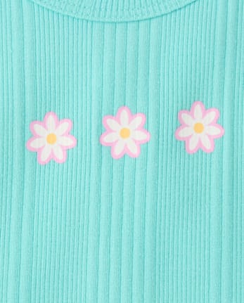 Girls Graphic Ribbed Tank Top