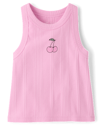 Girls Graphic Ribbed Tank Top