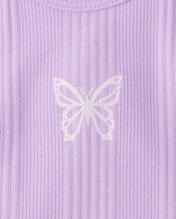 Girls Graphic Ribbed Tank Top