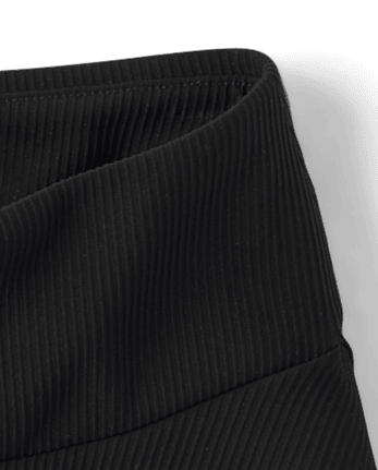 Jupe-short côtelée texturée taille haute à séchage rapide pour filles