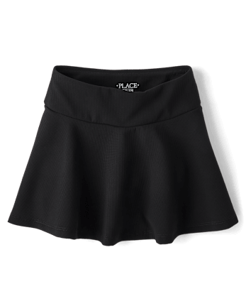 Girls Quick Dry High Rise Textured Ribbed Skort