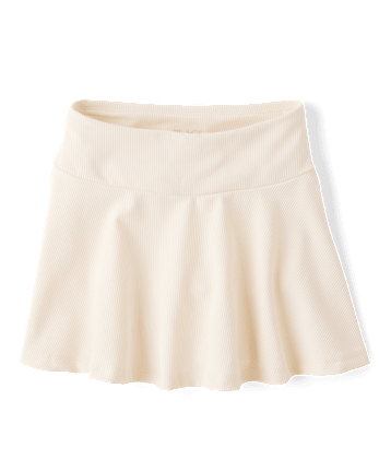 Girls Quick Dry High Rise Textured Ribbed Skort
