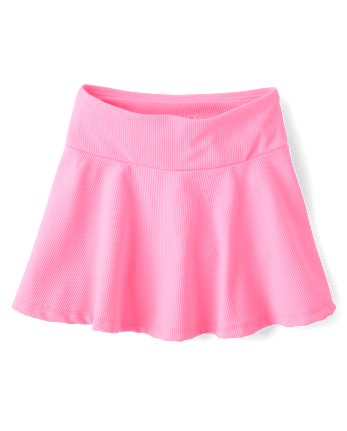 Girls Quick Dry High Rise Textured Ribbed Skort