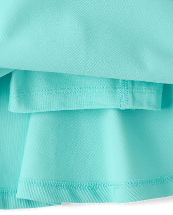 Girls Quick Dry High Rise Textured Ribbed Skort