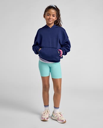 Short cycliste côtelé texturé à séchage rapide pour filles