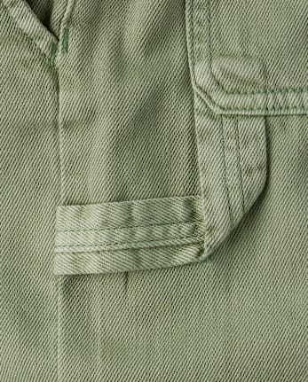 Girls Garment Dyed Utility Baggy Jeans