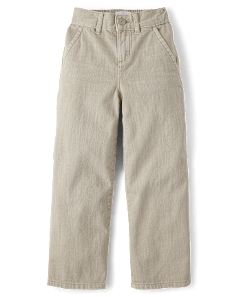 Girls Garment Dyed Utility Baggy Jeans