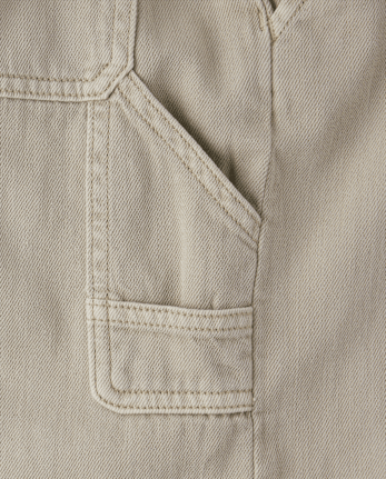 Girls Garment Dyed Utility Baggy Jeans