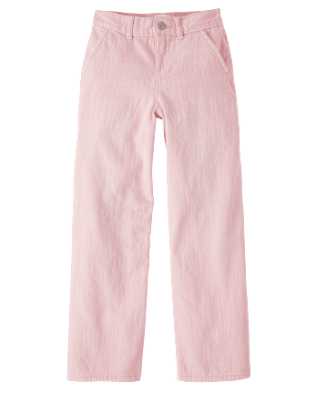 Girls Garment Dyed Utility Baggy Jeans