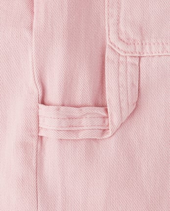 Girls Garment Dyed Utility Baggy Jeans