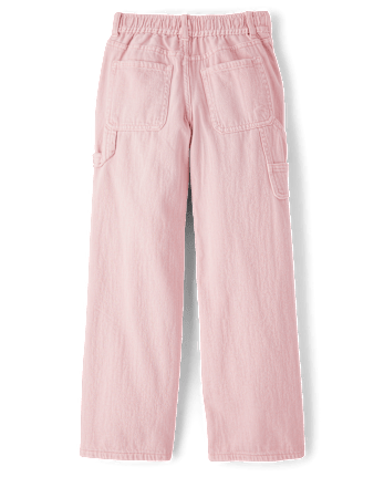 Girls Garment Dyed Utility Baggy Jeans