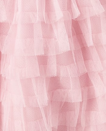Girls Smocked Tulle Ruffle Dress