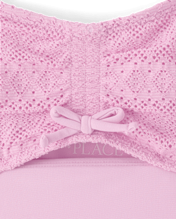 Girls Lace Cut-Out One Piece Swimsuit