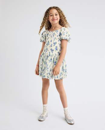 Girls Mommy And Me Floral Bubble Dress