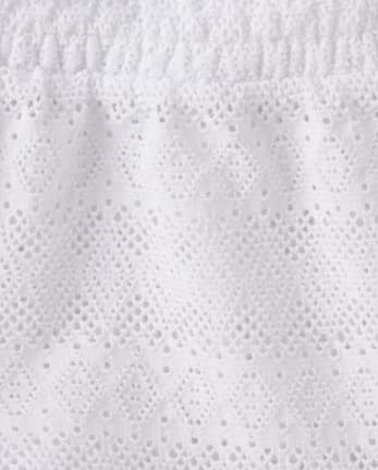 Short de plage à volants et dentelle pour filles