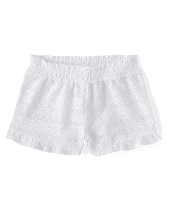 Short de plage à volants et dentelle pour filles