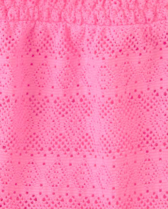 Short de plage à volants et dentelle pour filles