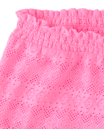 Girls Ruffle Lace Cover-Up Shorts