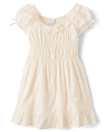 Girls Clip Dot Ruffle Dress