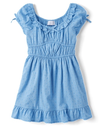 Girls Clip Dot Ruffle Dress