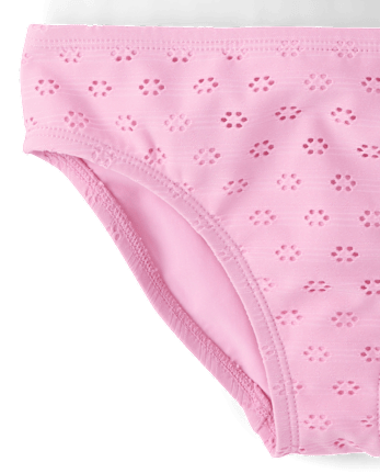 Girls Ruffle Eyelet Tankini Swimsuit