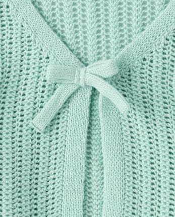 Girls Lettuce Pointelle Cardigan