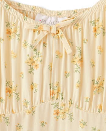 Girls Floral Tiered Corset Dress