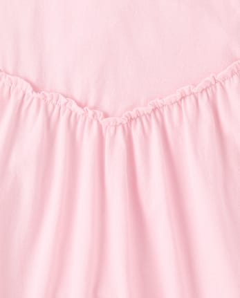 Girls Cross Back Ruffle V-Waist Dress