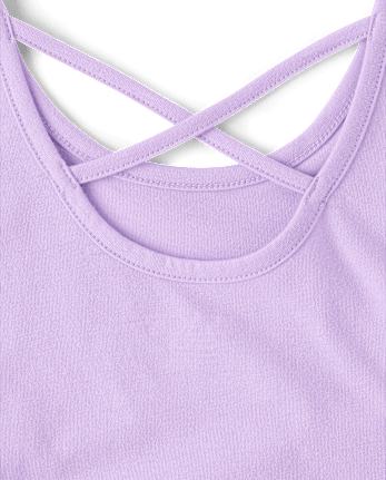 Girls Cross Back Ruffle V-Waist Dress