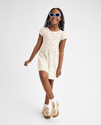 Robe à fleurs pour filles, dos croisé, volants et taille en V