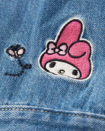 Girls Hello KittyÂ® And Friends Embroidered Denim Jacket