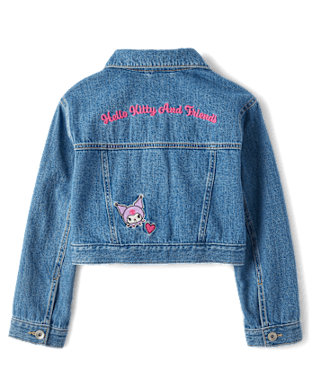 Girls Hello KittyÂ® And Friends Embroidered Denim Jacket
