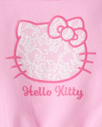Girls Hello KittyÂ® Embroidered Premium Fleece Sweatshirt