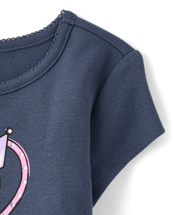 Girls Hello KittyÂ® Embellished Ribbed Baby Tee