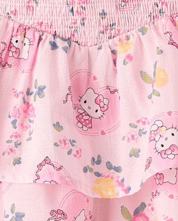 Girls Hello Kitty® Print Smocked Tiered Skirt
