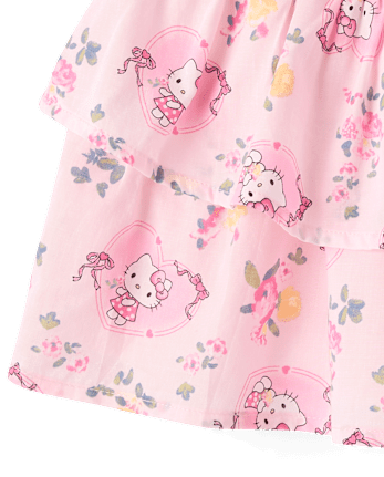 Jupe à volants smockée imprimée Hello Kitty® pour filles