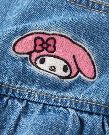 Girls Hello Kitty® And Friends Embroidered Tiered Denim Skort