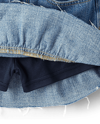 Girls Hello Kitty® And Friends Embroidered Tiered Denim Skort