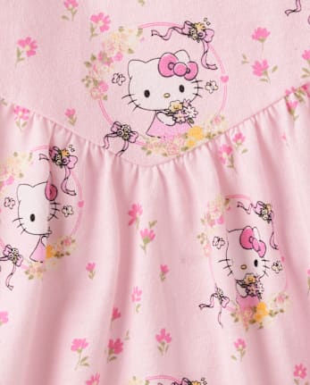 Girls Hello Kitty® Print Corset Drop Waist Dress