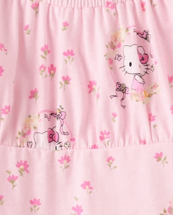 Girls Hello Kitty® Print Corset Drop Waist Dress