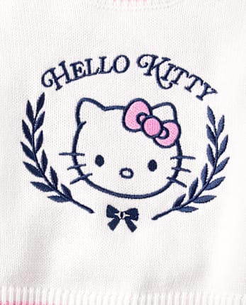 Girls Hello KittyÂ® Embroidered Sweater