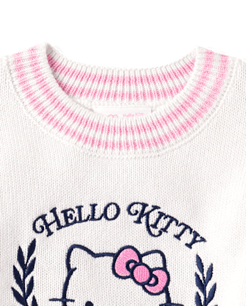 Girls Hello KittyÂ® Embroidered Sweater