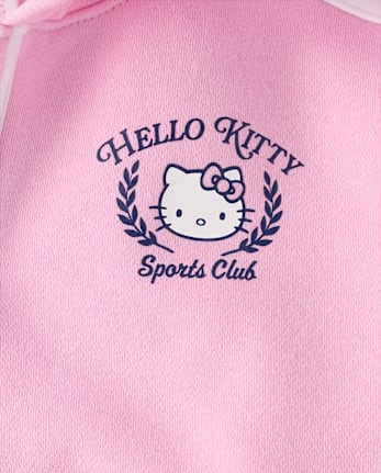 Girls Hello Kitty® Side Stripe Bow Premium Fleece Zip Up Hoodie