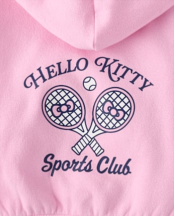 Girls Hello Kitty® Side Stripe Bow Premium Fleece Zip Up Hoodie