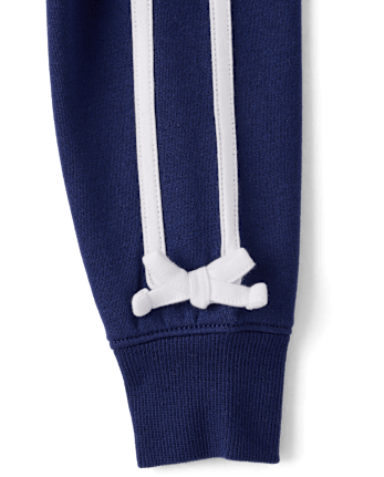 Girls Hello KittyÂ® Side Stripe Bow Premium Fleece Zip Up Hoodie