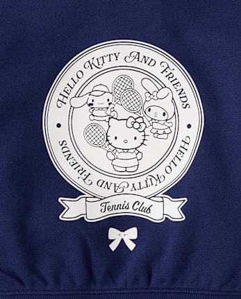 Girls Hello KittyÂ® Side Stripe Bow Premium Fleece Zip Up Hoodie