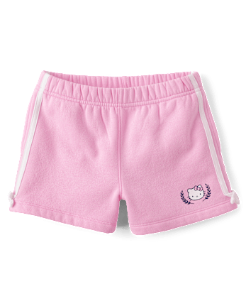 Girls Hello KittyÂ® Side Stripe Bow Premium Fleece Shorts