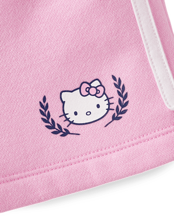 Girls Hello KittyÂ® Side Stripe Bow Premium Fleece Shorts