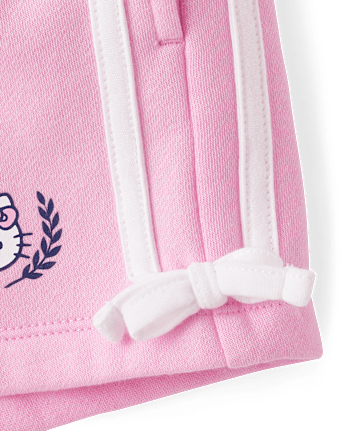 Girls Hello KittyÂ® Side Stripe Bow Premium Fleece Shorts