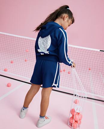 Girls Hello KittyÂ® Side Stripe Bow Premium Fleece Shorts